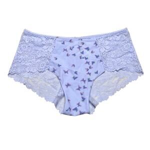 Victoria's Secret PINK Cheeky Watercolor Butterfly Periwinkle Lace Panty Medium